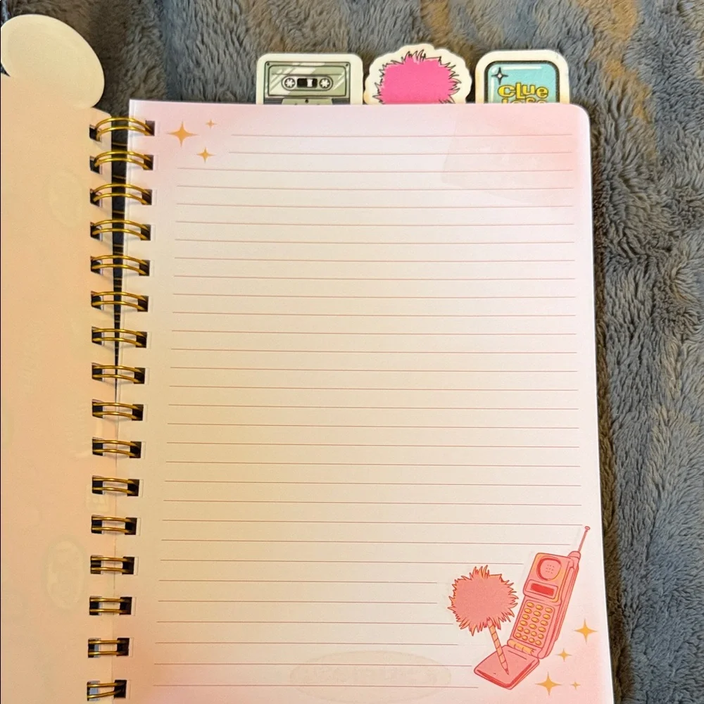 2 Clueless Pink Journals Set- 30th Anniversary! BONUS FUZZY PEN like Cher used!